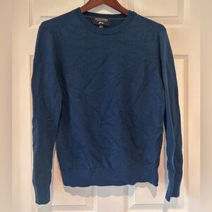 Banana Republic Men's Large Blue Italian Merino Baruffa Wool Crew Neck Sweater